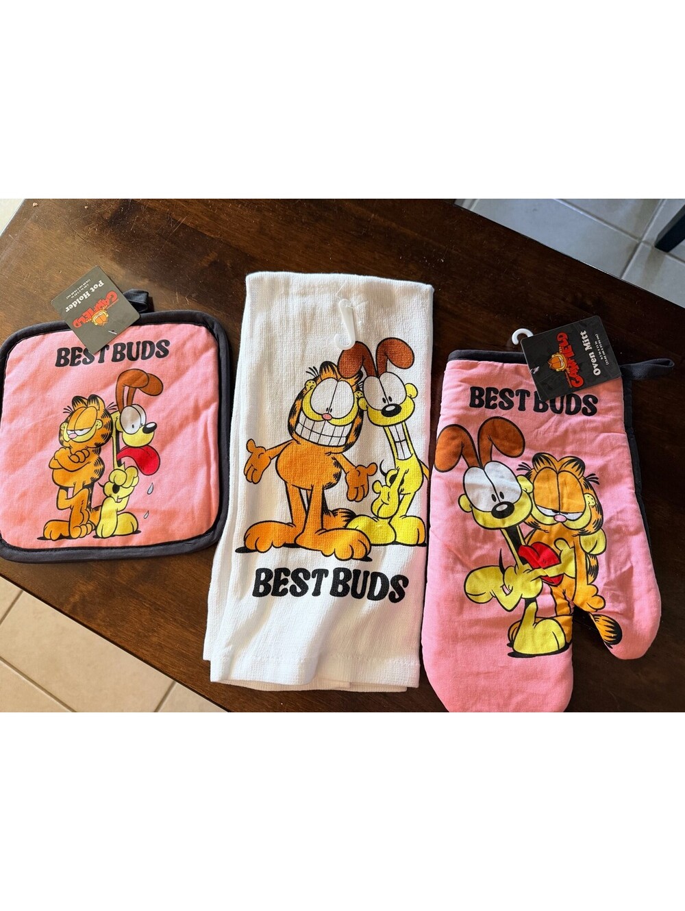 Nickelodeon Garfield & Odie Kitchen 3pc Set Oven Mitt Pot Holder Towel